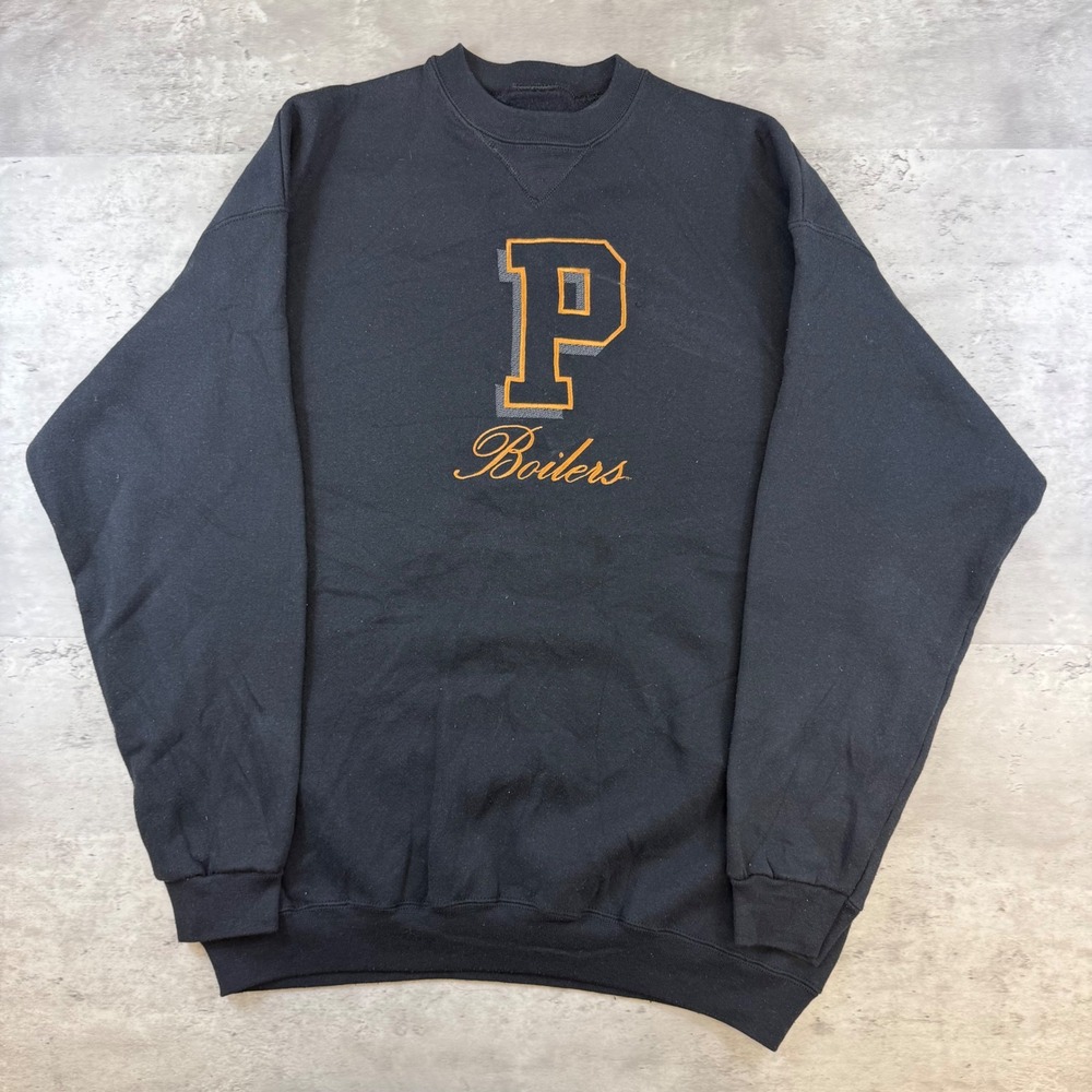 Purdue Boilermakers Sweatshirt Mens Black Embroidered Boilers Crewneck Fleece